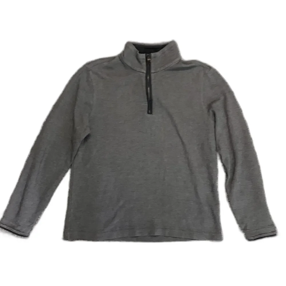 Banana Republic Men's Gray-Blue Heathered 1/4 Zip LS Pullover Sweatshirt Size M